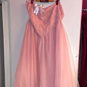 SHEIN Strapless Pink Dress